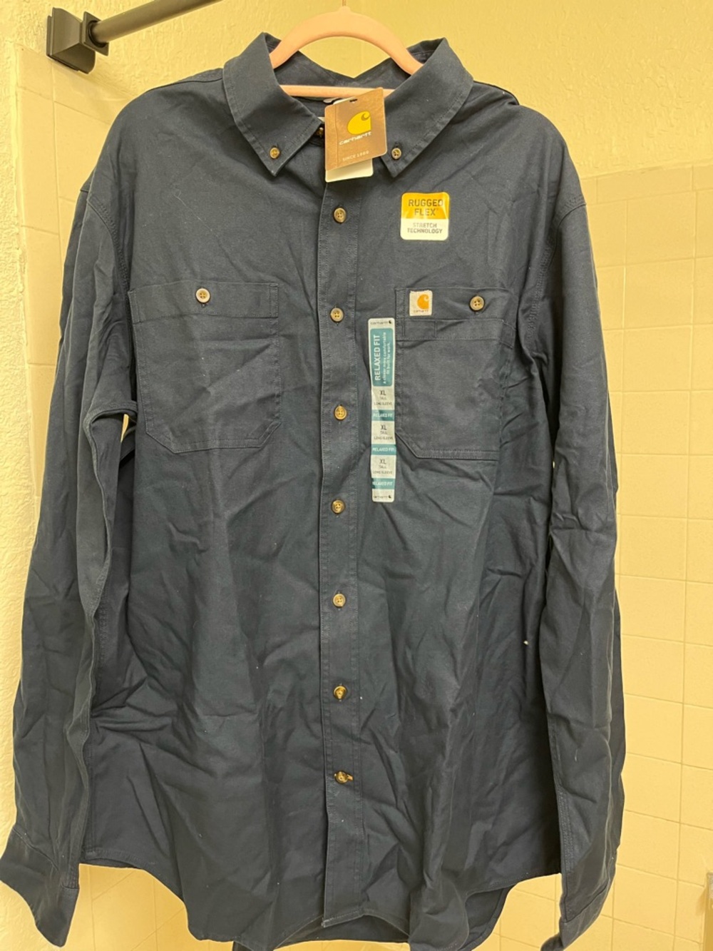 Carhartt Navy Lightweight Rugged Flex Work Shirt Jacket